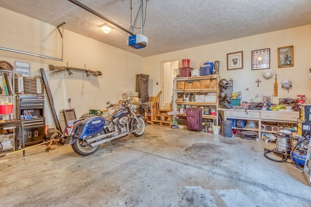 17031 Sedona Dr, Abingdon, VA 24211 - garage with a garage door opener and a workshop area