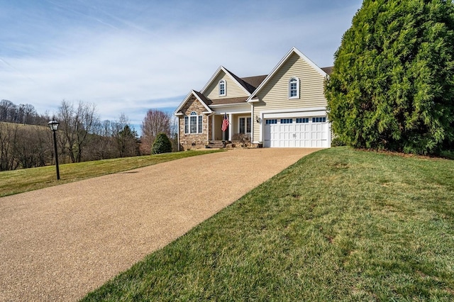 20324 Josh Allen Dr, Abingdon, VA 24211 - view of front of home with driveway, a front lawn, and a garage