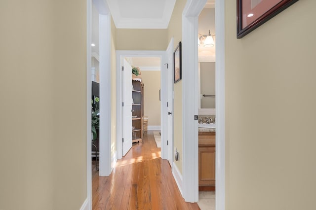 20324 Josh Allen Dr, Abingdon, VA 24211 - hall with ornamental molding and light wood-style floors