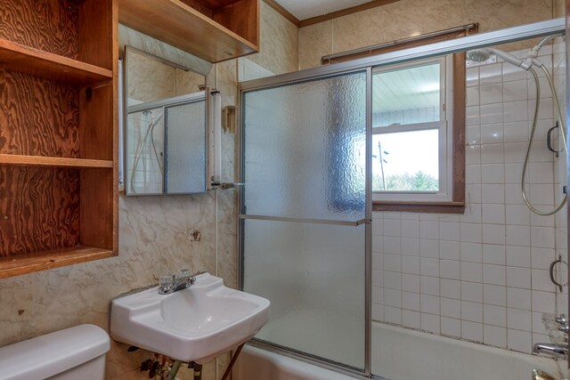 324 Mill Creek Rd, Chilhowie, VA 24319 - full bath with enclosed tub / shower combo, toilet, and a sink