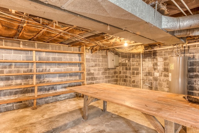 324 Mill Creek Rd, Chilhowie, VA 24319 - unfinished basement featuring water heater and electric panel