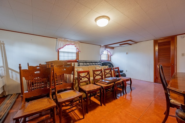 dining area with a baseboard heating unit