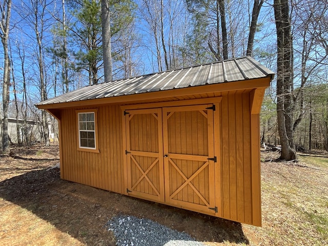 view of shed
