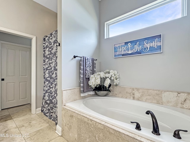 14 Le Petit Cv, Long Beach, MS 39560 - full bathroom with a garden tub, tile patterned floors, and curtained shower
