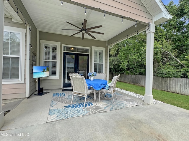 14 Le Petit Cv, Long Beach, MS 39560 - view of patio / terrace with ceiling fan and outdoor dining space