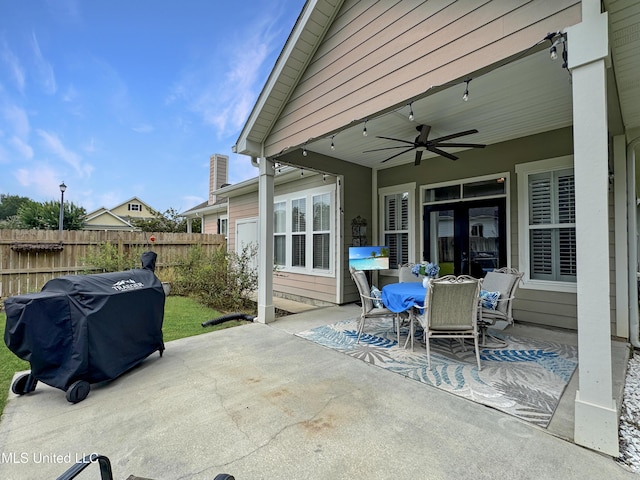 14 Le Petit Cv, Long Beach, MS 39560 - view of patio / terrace with ceiling fan, area for grilling, and outdoor dining space