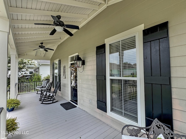14 Le Petit Cv, Long Beach, MS 39560 - wooden porch with a ceiling fan