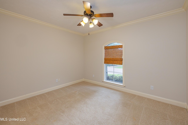 130 Covey Run, Madison, MS 39110 - empty room with light carpet, ornamental molding, and a ceiling fan