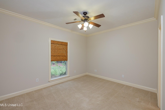 130 Covey Run, Madison, MS 39110 - unfurnished room with ornamental molding, light colored carpet, and ceiling fan