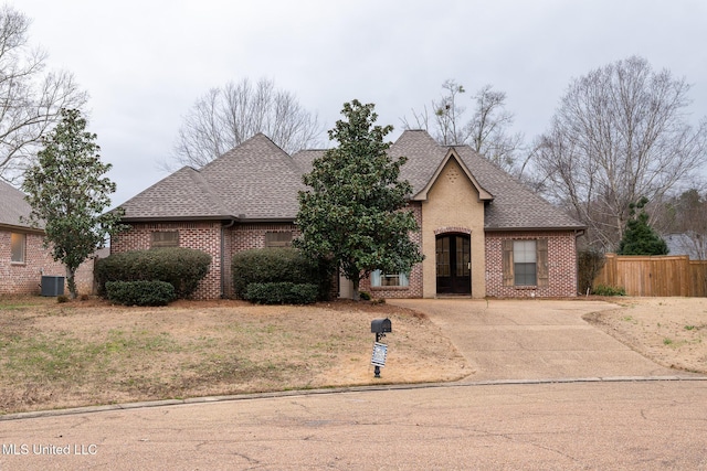 view of front of home with central AC