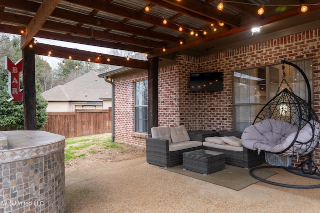 view of patio / terrace with an outdoor hangout area