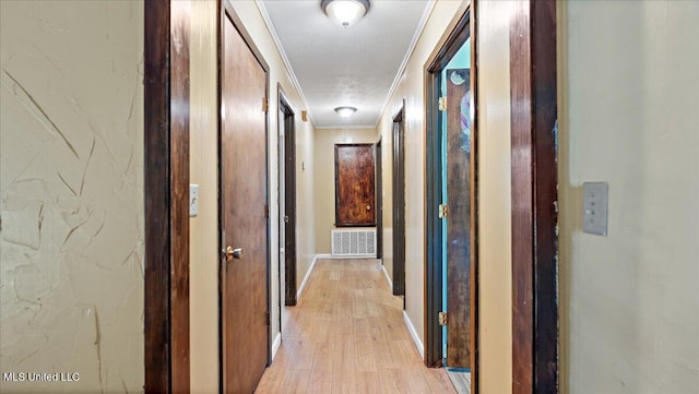 3222 Stage Rd, Morton, MS 39117 - hallway featuring crown molding and light wood-type flooring