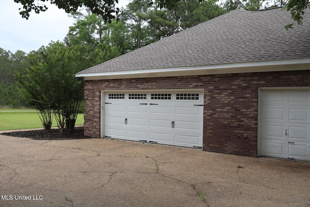 view of garage
