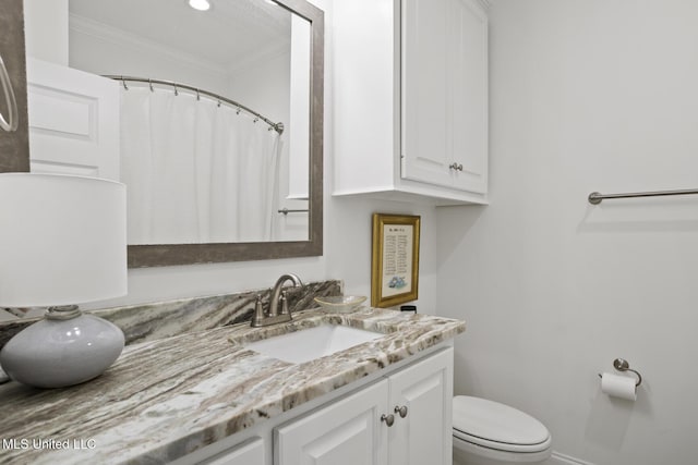 254 Buttonwood Ln, Canton, MS 39046 - bathroom with crown molding, vanity, and a shower with shower curtain