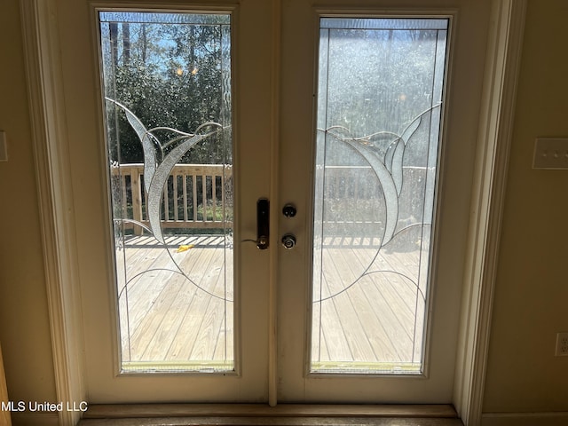 doorway with french doors