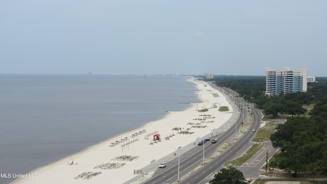 view of water feature with a view of the beach