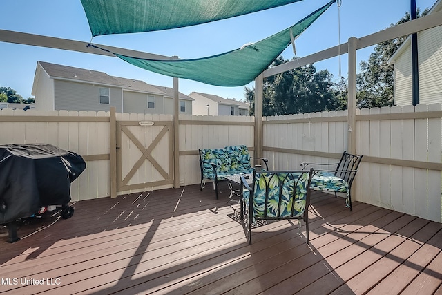 deck with grilling area