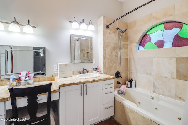 737 Ieke Cir, Diamondhead, MS 39525 - bathroom with a combined bath / shower with jetted tub and vanity