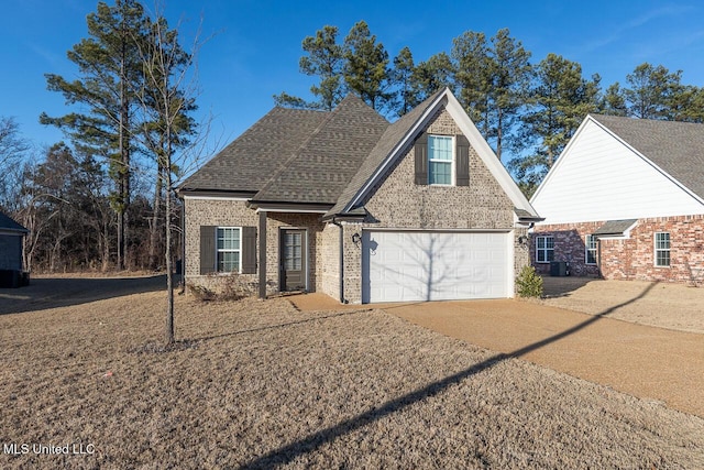 view of front of house with a garage