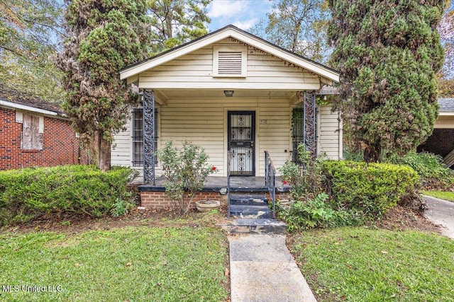 bungalow-style house with a porch