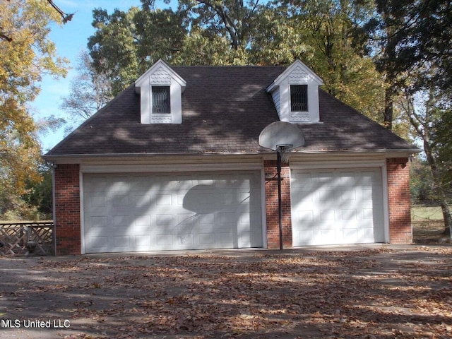 view of garage