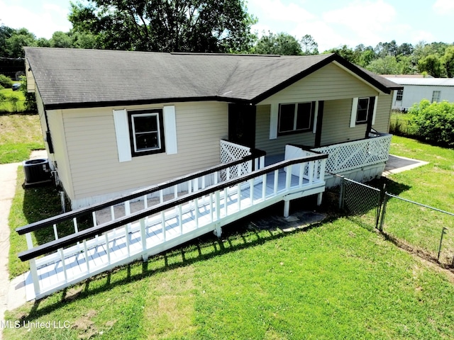 9108 Moser Ave, Vancleave, MS 39565 - back of property featuring roof with shingles, central AC, and a deck
