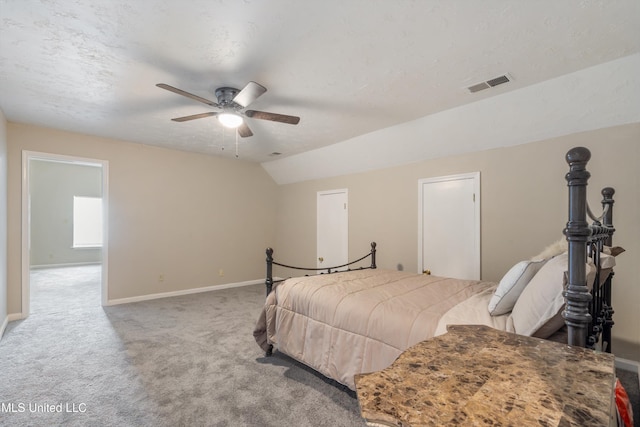 3590 Shady Oaks Dr, Olive Branch, MS 38654 - carpeted bedroom featuring vaulted ceiling, baseboards, and ceiling fan