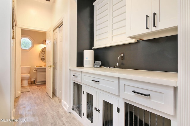 hall featuring light hardwood / wood-style floors