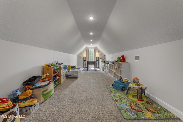 5705 Via Toscana, Ocean Springs, MS 39564 - playroom with lofted ceiling, carpet flooring, and recessed lighting