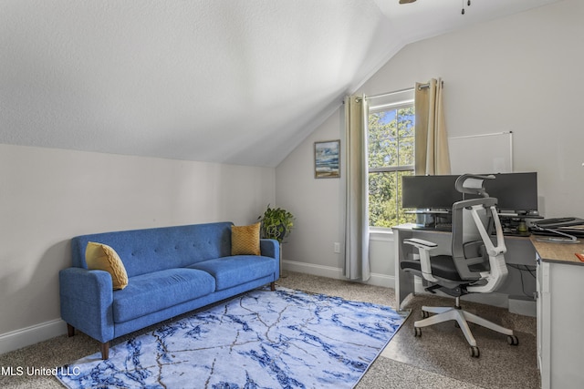 5705 Via Toscana, Ocean Springs, MS 39564 - office with vaulted ceiling, baseboards, and a ceiling fan