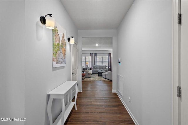 2250 Hyacinth Ln, Hernando, MS 38632 - corridor featuring dark wood-type flooring and baseboards