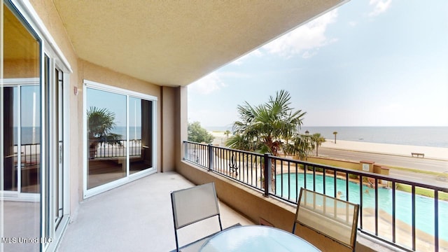 balcony with a water view