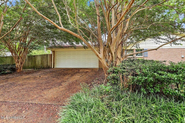 view of garage