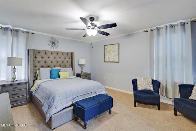 121 Countrywood Cir, Clinton, MS 39056 - carpeted bedroom with baseboards, ornamental molding, and ceiling fan