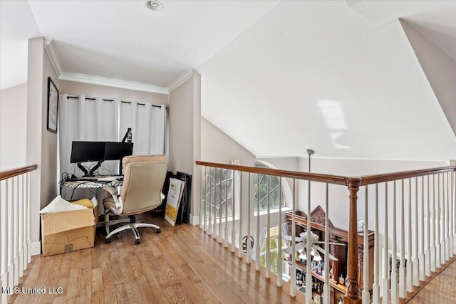 6313 Hermosa Dr, Ocean Springs, MS 39564 - home office with wood finished floors and crown molding