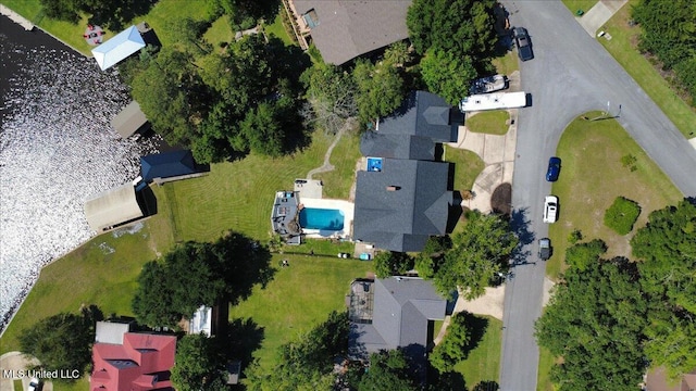 6313 Hermosa Dr, Ocean Springs, MS 39564 - aerial view of property's location featuring a pool area and nearby suburban area