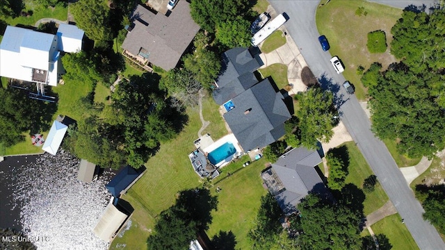 6313 Hermosa Dr, Ocean Springs, MS 39564 - aerial view of property's location featuring nearby suburban area and a pool