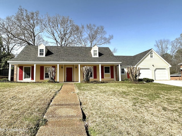 1618 Pear Orchard Pl, Jackson, MS 39211 - new england style home featuring driveway, an attached garage, a front yard, and roof with shingles