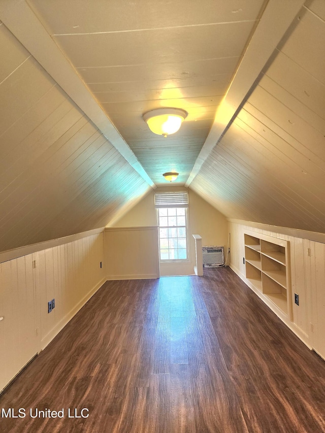 1618 Pear Orchard Pl, Jackson, MS 39211 - additional living space with built in features, wood ceiling, wood finished floors, and vaulted ceiling