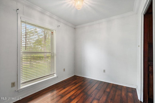 101 Lake Of Pines Dr, Jackson, MS 39206 - spare room featuring crown molding, wood finished floors, and baseboards