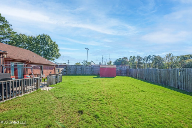 view of yard featuring a fenced backyard