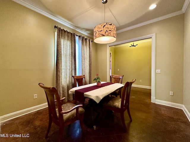 109 Brisage Dr, Madison, MS 39110 - dining space with crown molding, concrete floors, and baseboards