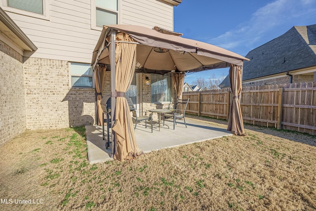 view of patio with a gazebo