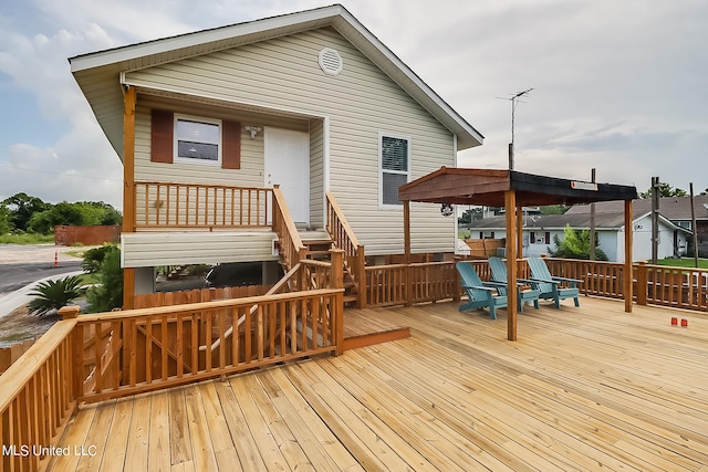 view of wooden deck