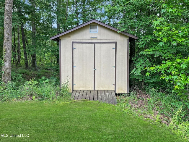 view of shed