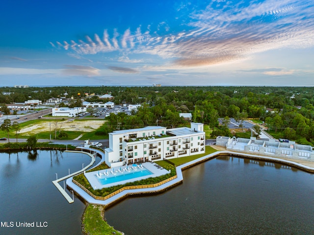 1302 Magnolia St Unit A101, Gulfport, MS 39507 - aerial view at dusk of view of pool and a water view