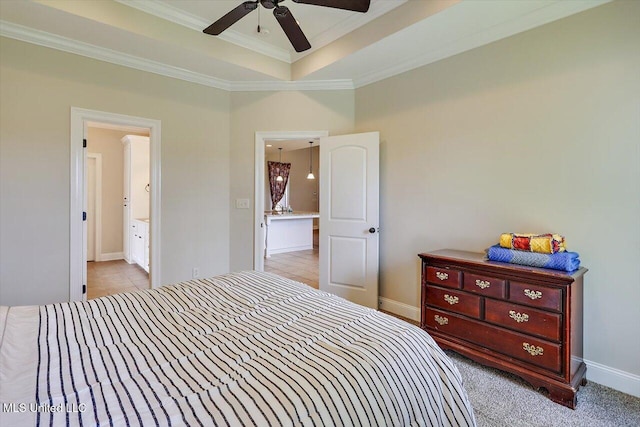 218 Greenfield Ridge Dr, Brandon, MS 39042 - bedroom with ornamental molding, baseboards, and a raised ceiling