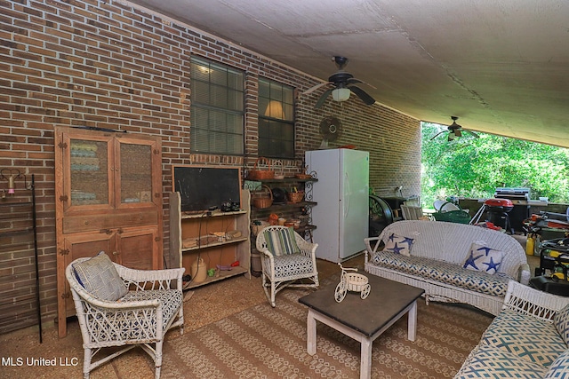 2548 Furrs Mill Dr, Wesson, MS 39191 - view of patio / terrace featuring ceiling fan and an outdoor hangout area