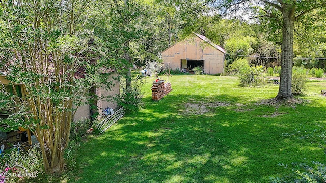 2548 Furrs Mill Dr, Wesson, MS 39191 - view of grassy yard with a garage and an outbuilding
