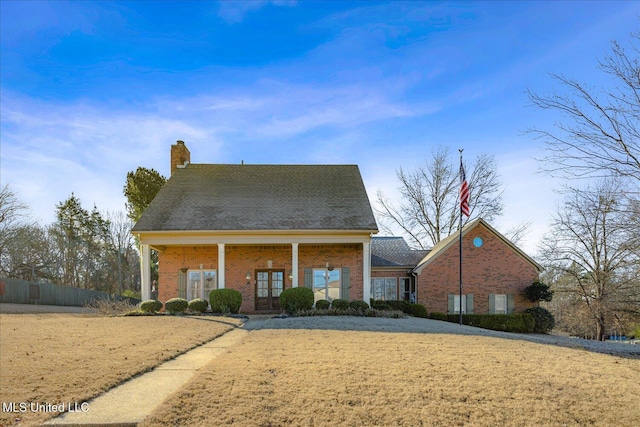 view of front of home featuring french doors